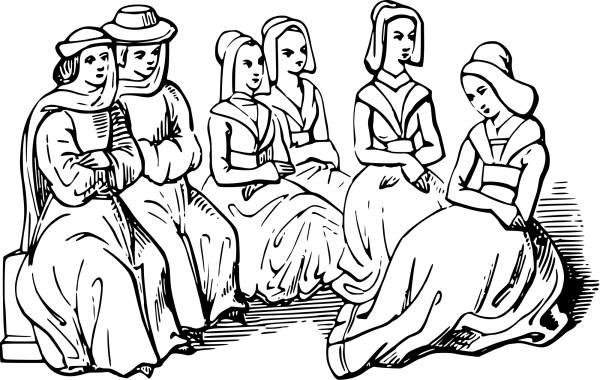 Vintage 15Th Century Chinwaggers coloring page image