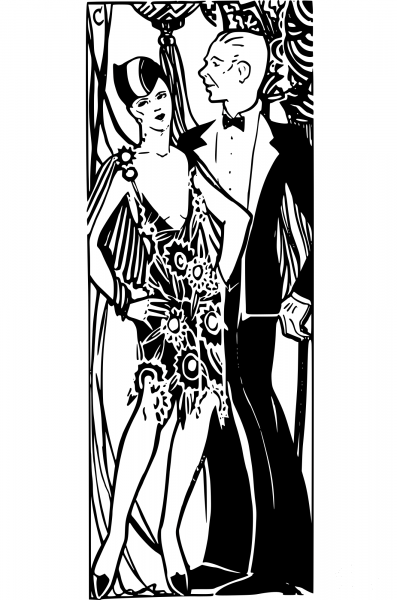 Vintage 1920S Couple coloring page image