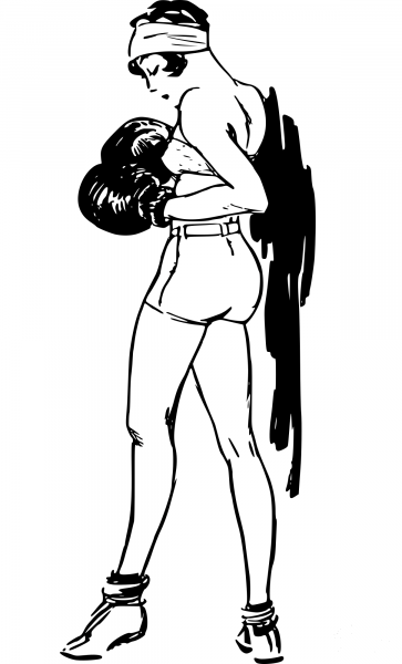 Vintage 1920S Female Boxer coloring page image