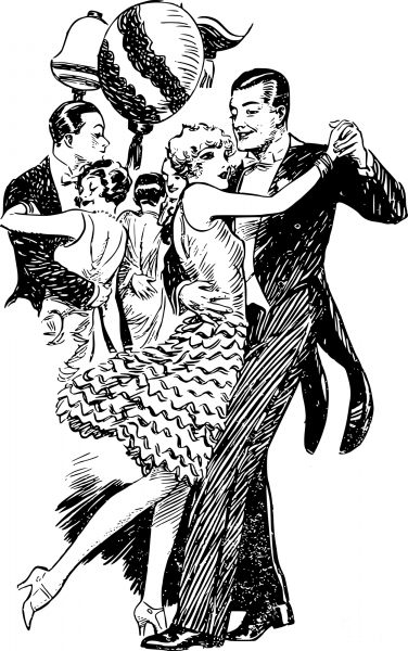 Vintage 1928 Dance coloring page image