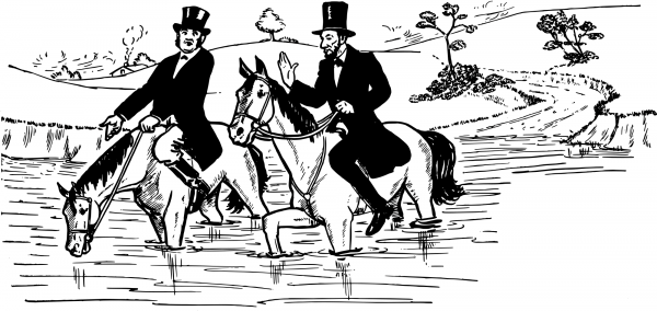 Vintage Abe On a Horse coloring page image