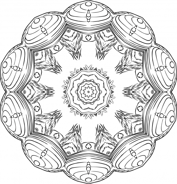 Vintage Abstract Design coloring page image