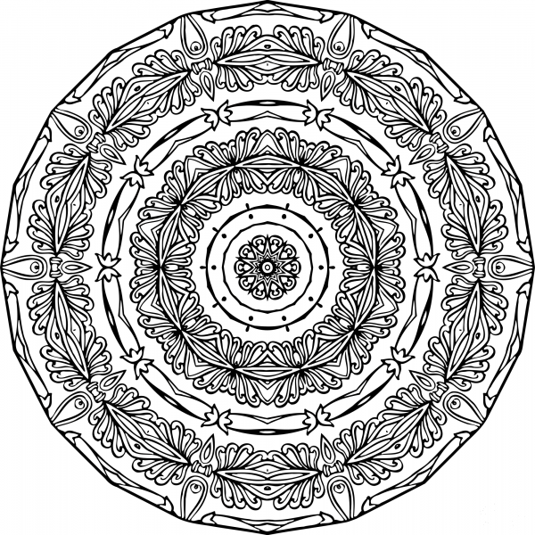 Vintage Abstract Design coloring page image