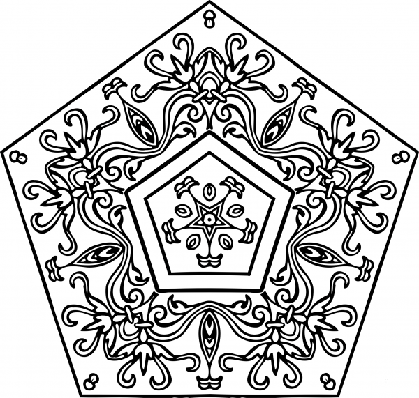 Vintage Abstract Design coloring page image