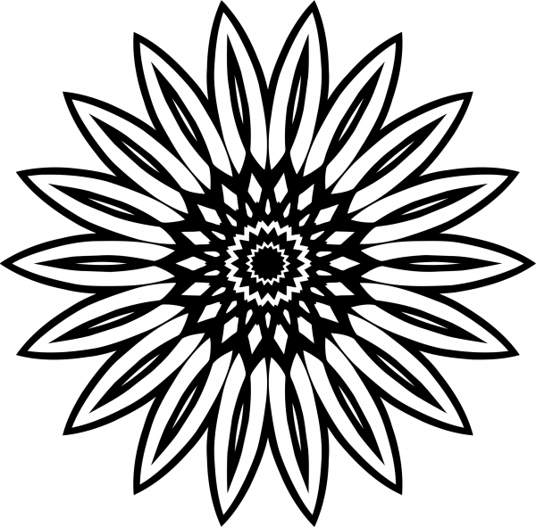 Vintage Abstract Flower coloring page image