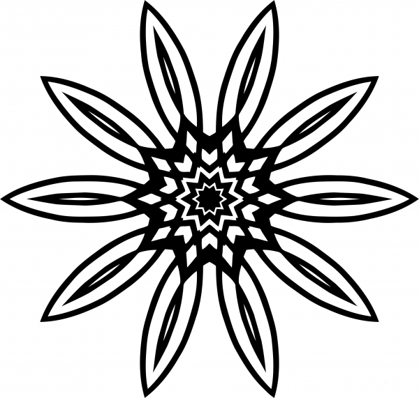 Vintage Abstract Flower coloring page image