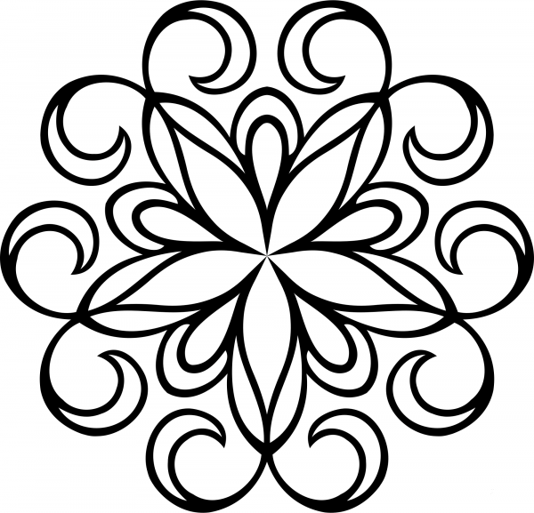 Vintage Abstract Flower coloring page image