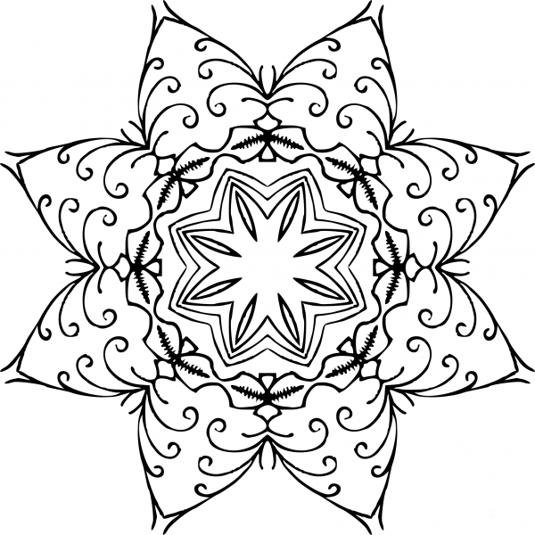 Vintage Abstract Flower coloring page image