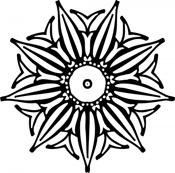 Vintage Abstract Flower coloring page image