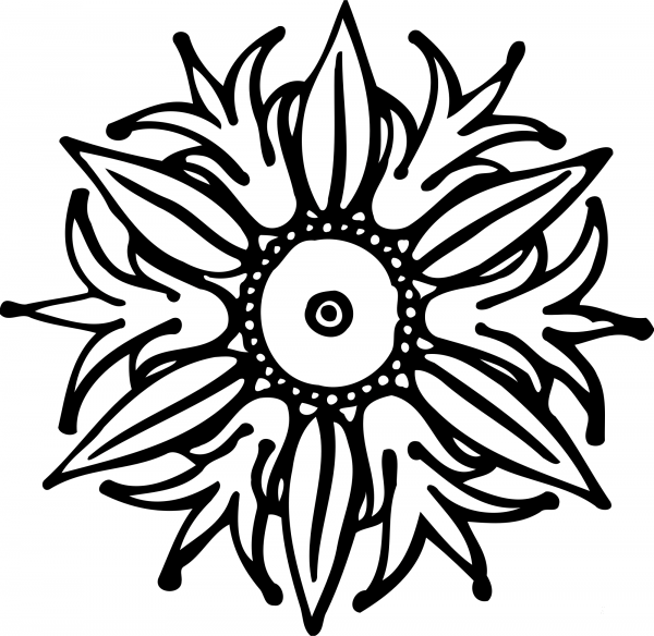 Vintage Abstract Flower coloring page image