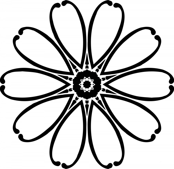 Vintage Abstract Flower coloring page image