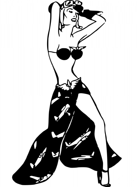 Vintage Airplane Dance coloring page image