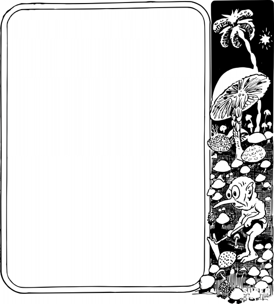 Vintage Alien Garden Frame coloring page image