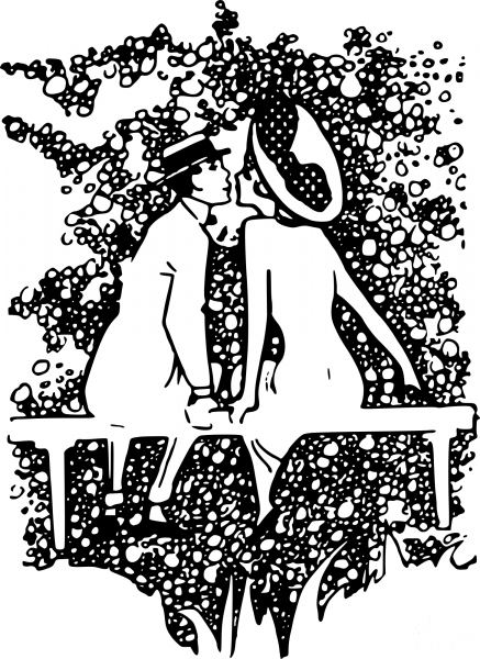 Vintage Almost a Kiss coloring page image