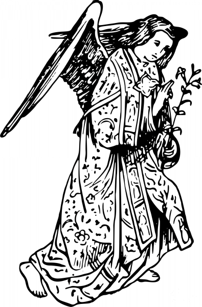 Vintage Angel Gabriel coloring page image
