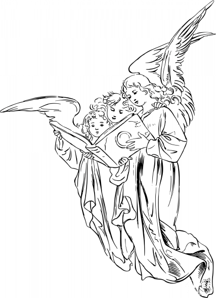 Vintage Angels coloring page image