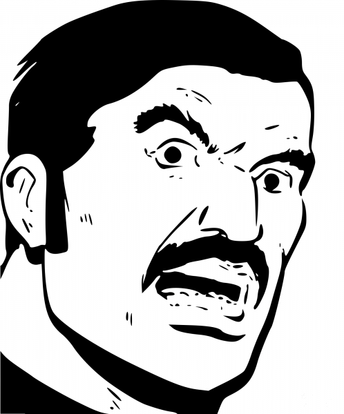 Vintage Angry Man in Moustache coloring page image