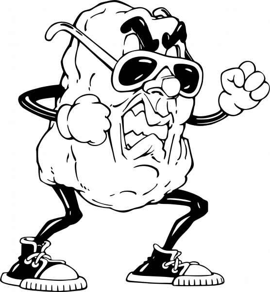 Vintage Angry Raisin coloring page image