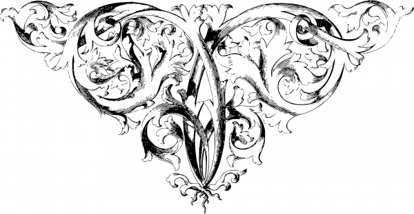Vintage Antique Corner Ornament coloring page image