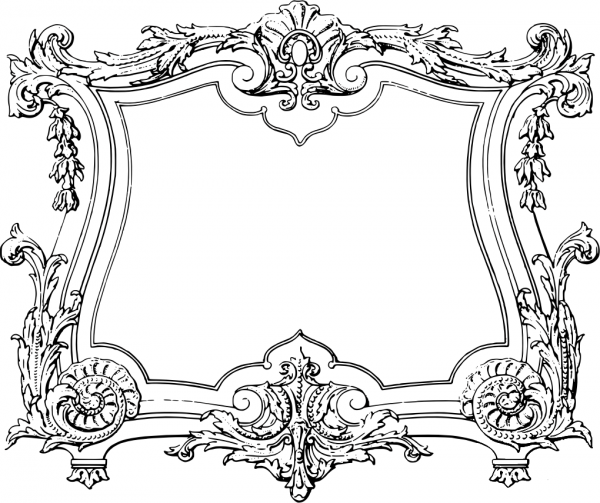 Vintage Antique Ornament Frame coloring page image