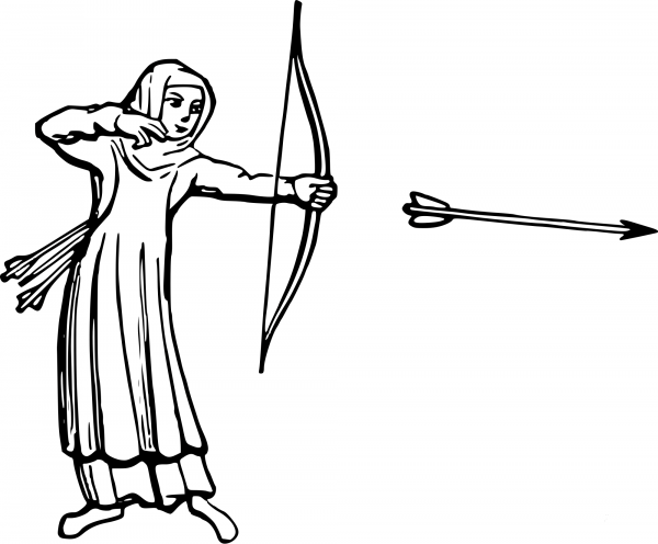 Vintage Archer coloring page image