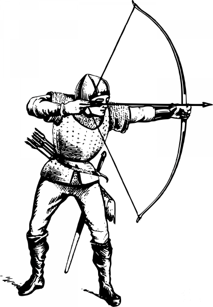 Vintage Archer coloring page image