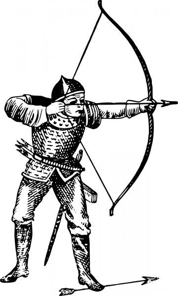 Vintage Archer coloring page image