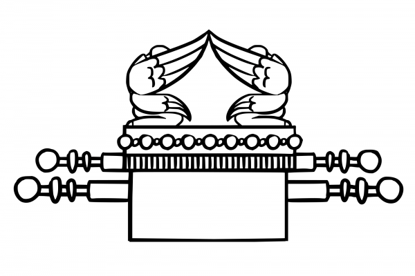 Vintage Ark of the Covenant Isolated coloring page image