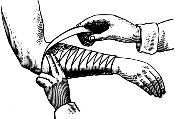 Vintage Arm Bandages coloring page image