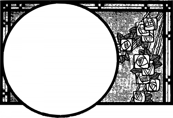 Vintage Art Deco Roses Frame coloring page image