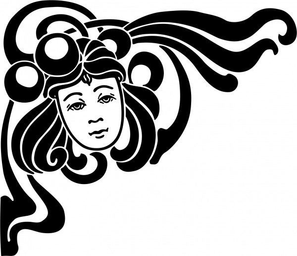 Vintage Art Nouveau Corner Ornament coloring page image