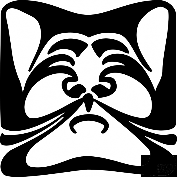 Vintage Art Nouveau Ornament Feline Head coloring page image