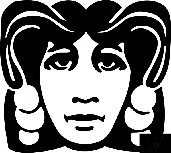 Vintage Art Nouveau Ornament Womans Head coloring page image