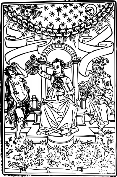 Vintage Astronomy in 1491 coloring page image