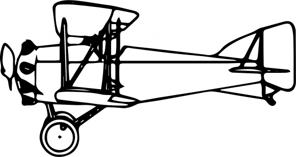 Vintage Austin Whippet Biplane coloring page image