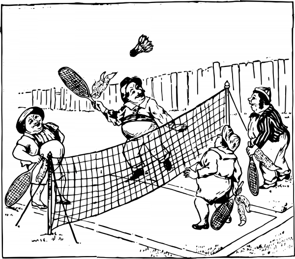 Vintage Badminton coloring page image