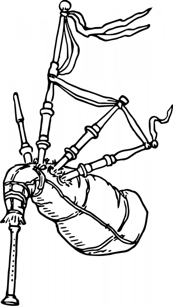 Vintage Bagpipes coloring page image