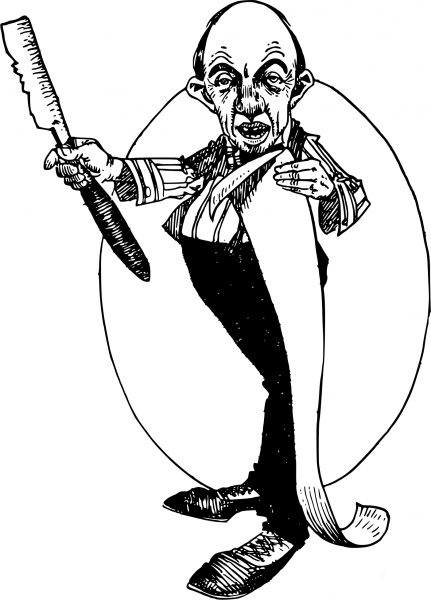 Vintage Bald Barber coloring page image