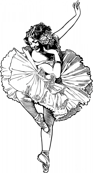 Vintage Ballerina coloring page image