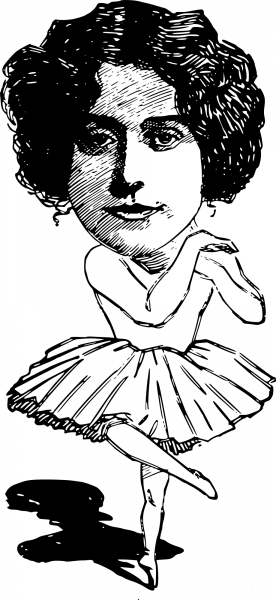 Vintage Ballet Lady coloring page image