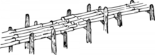 Vintage Bamboo Bridge coloring page image