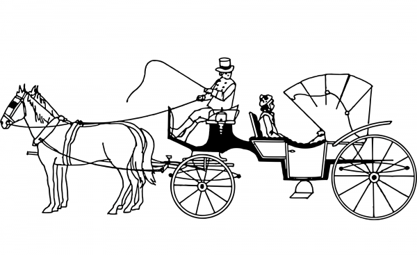 Vintage Barouche coloring page image