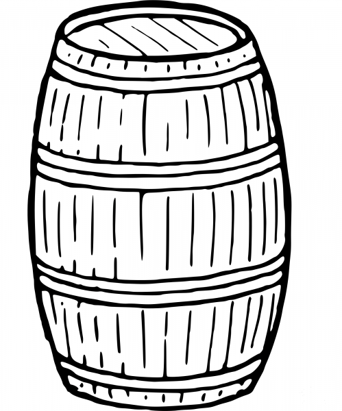 Vintage Barrel coloring page image