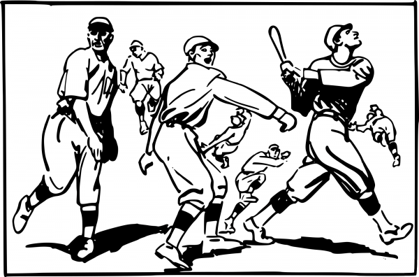 Vintage Baseball coloring page image