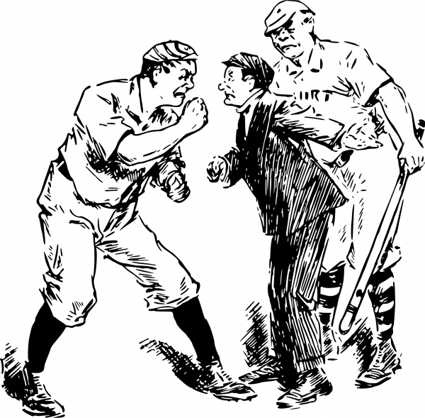Vintage Baseball Dispute coloring page image