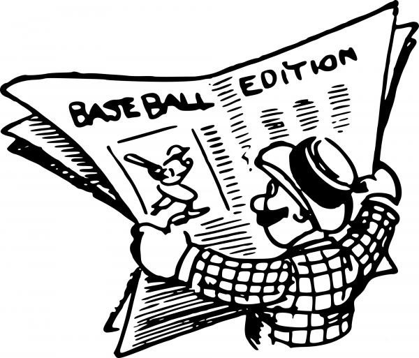 Vintage Baseball Newspaper coloring page image