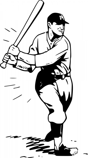 Vintage Baseball Player coloring page image