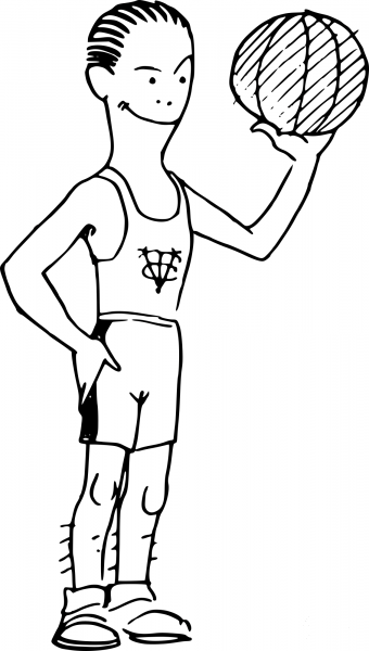 Vintage Basketball Guy coloring page image