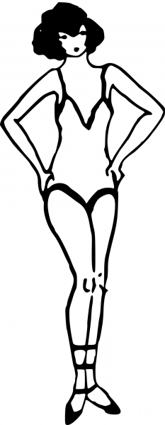 Vintage Bathing Beauty coloring page image