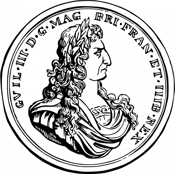 Vintage Battle of the Boyne Medal coloring page image